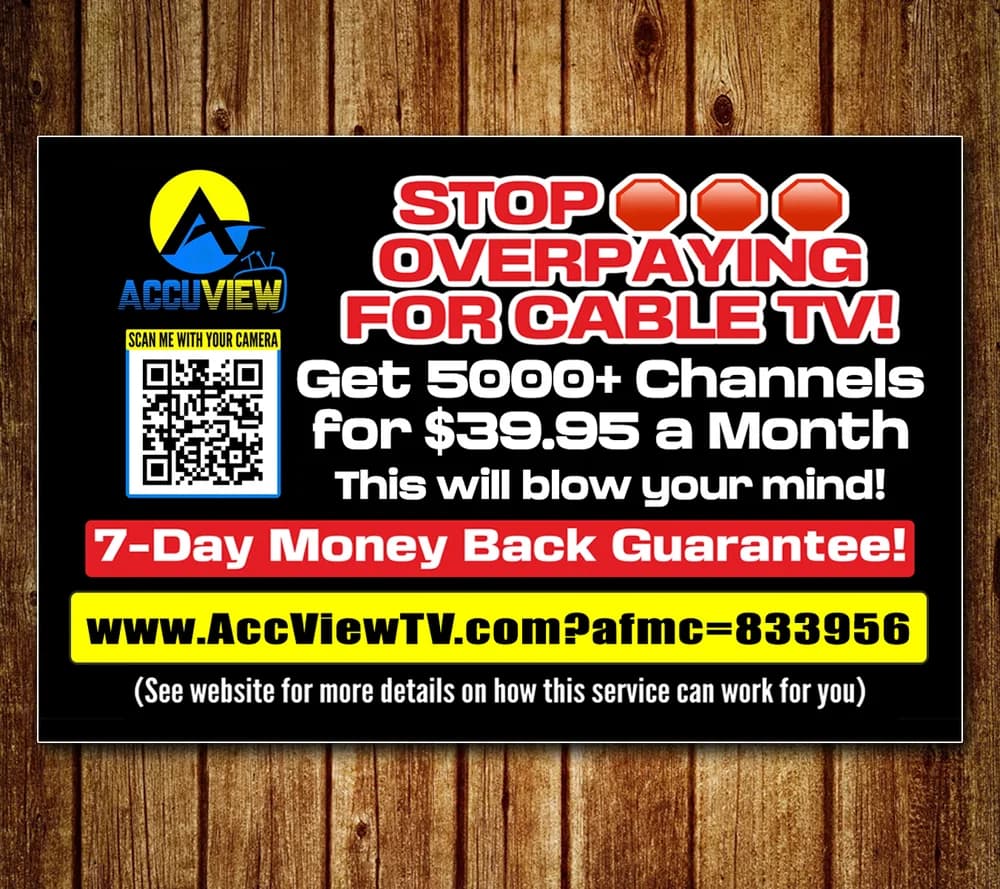 Accuview TV Drop Card