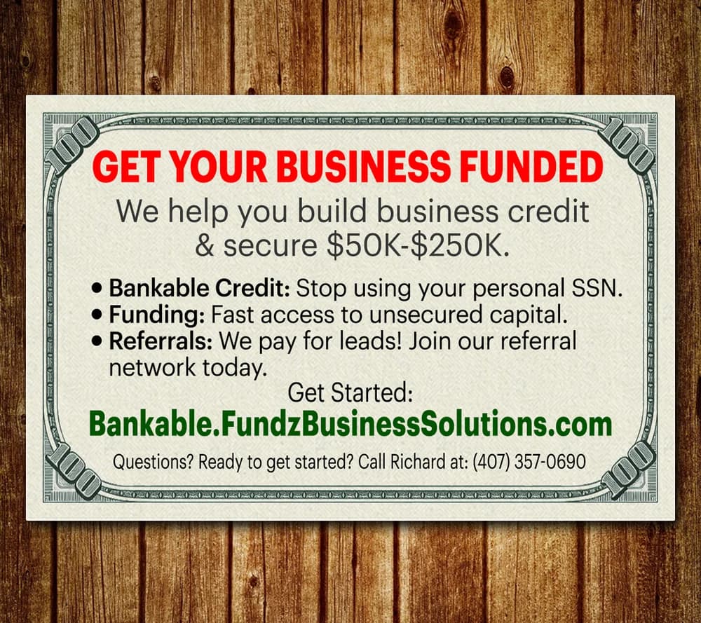 Small Business Fundz Drop Card
